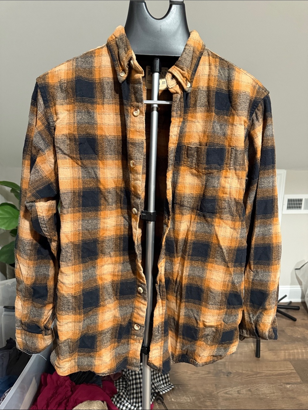 RedHead Orange and Black Plaid Shirt Jacket